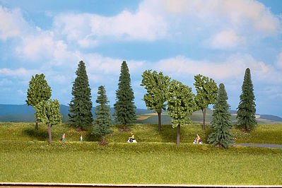 Walthers SceneMaster 1157 HO Mixed Deciduous & Pine Trees pkg(10)