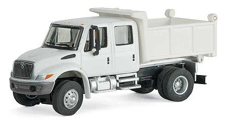 Walthers SceneMaster 949-11636 HO Scale International(R) 4300 Crew-Cab Dump Truck - Assembled -- White with Utility Company decals
