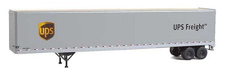 Walthers SceneMaster 949-2460 HO Scale 53' Stoughton Trailer 2-Pack - Assembled -- United Parcel Service Freight (Modern Shield Logo; gray, brown, yellow)