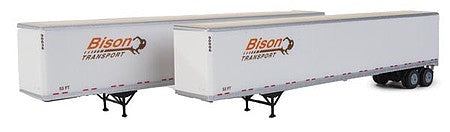 Walthers SceneMaster 949-2461 HO Scale 53' Stoughton Trailer 2-Pack - Assembled -- Bison (white, orange, brown)