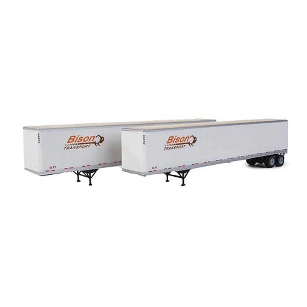 Walthers SceneMaster 949-2461 HO Scale 53' Stoughton Trailer 2-Pack - Assembled -- Bison (white, orange, brown)