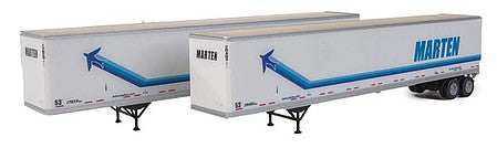 Walthers SceneMaster 949-2465 HO Scale 53' Stoughton Trailer 2-Pack - Assembled -- Marten (white, blue)