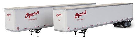Walthers SceneMaster 949-2466 HO Scale 53' Stoughton Trailer 2-Pack - Assembled -- Ozark (white, red)