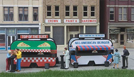 Walthers SceneMaster 949-2903 HO Scale Pizza and Hamburger Food Trailers -- Kit