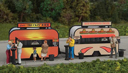 Walthers SceneMaster 2904 HO BBQ & Taco Food Trailers Kit