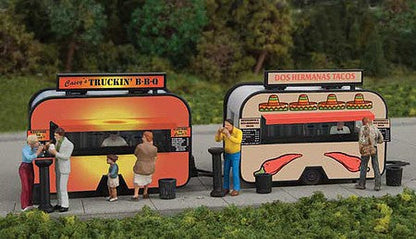 Walthers SceneMaster 2904 HO BBQ & Taco Food Trailers Kit