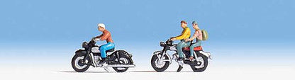 Walthers SceneMaster 6061 HO Motorcyclists 3 Riders 2 Bikes