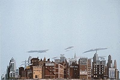 Walthers Scenemaster 712 HO Scale Background Scene 24 x 36" 60 x 90cm - Instant Horizons(TM) -- Hotel/Business
