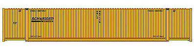 Walthers Scenemaster 8508 HO Scale 53' Singamas Corrugated Side Container - Ready to Run -- Schneider National (orange, black)