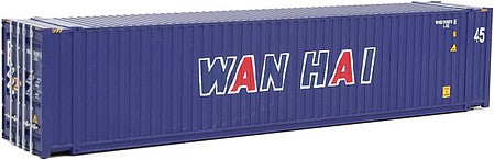 Walthers Scenemaster 8574 HO Scale 45' CIMC Container - Assembled -- Wan Hai (blue, white, red)