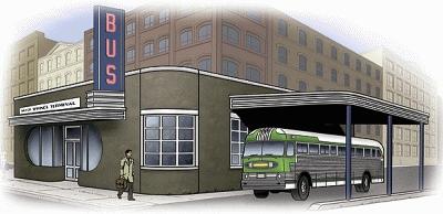 Walthers Cornerstone 933-2934 HO Scale Silver Springs Bus Terminal -- Kit - 11-1/4 x 8-3/4 x 3-1/2"  28.5 x 22.2 x 8.8cm