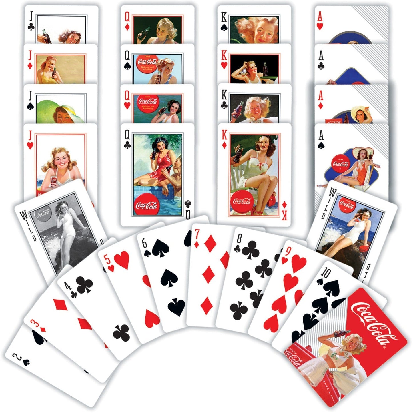 Coca-Cola Classic Ads Playing Cards - 54 Card Deck by MasterPieces Puzzle Company INC