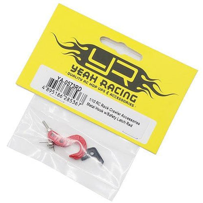 Yeah Racing YA-0573RD Scale Spring Loaded Metal Hook Red 1/10 Rock Crawler
