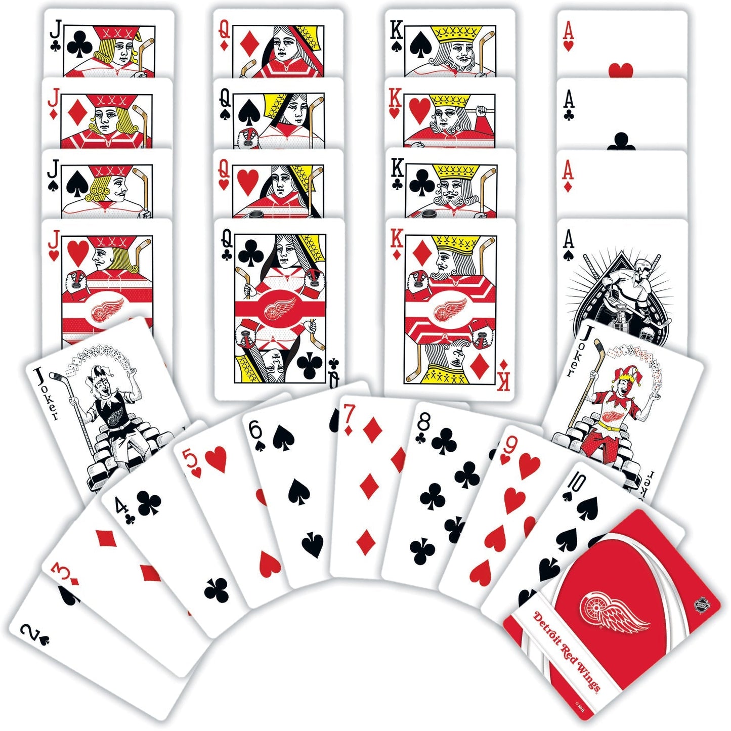 Detroit Red Wings Playing Cards - 54 Card Deck by MasterPieces Puzzle Company INC