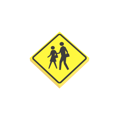 School Street Sign - Custom Printed 2x2 Tile - Made Using a LEGO® Part
