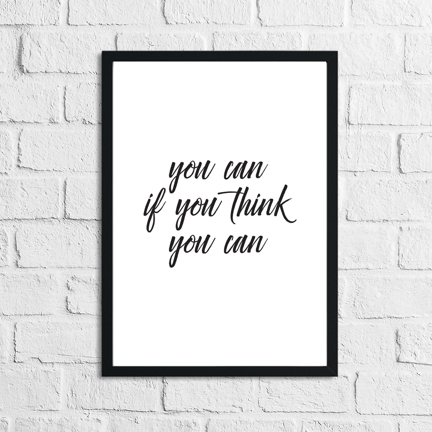You Can If You Think You Can Inspirational Wall Decor Quote Print by WinsterCreations™ Official Store