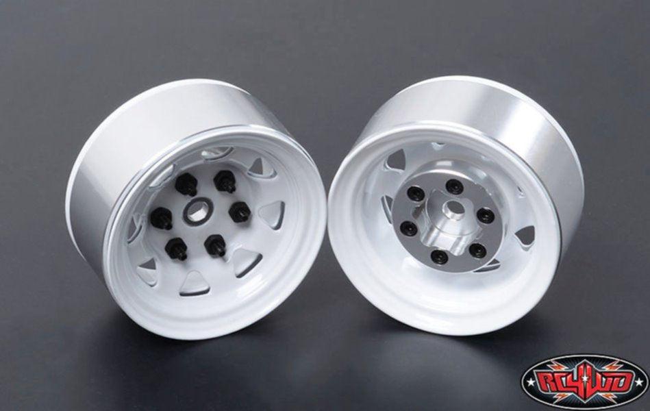 RC4WD Z-W0035 Stamped Steel 1.55 Stock White Beadlock Wheels (4)